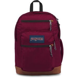 Jansport Cool Student Backpack Laptop Pocket Synthetic Leather Base Russet Red